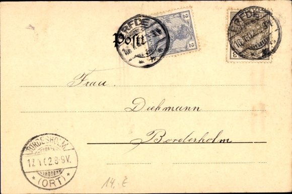 Ak Erfde in Sleeswijk-Holstein, plot door A. Hansen, zuivelfabriek, school