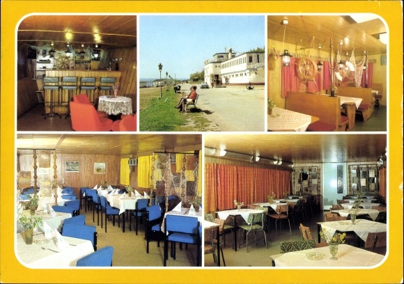 Ak Seeburg Mansfelder Land, Schiffsgaststätte, Außenansicht, Weinstube, Speiserestaurant