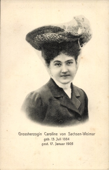 Postcard Grand Duchess Caroline of Saxe-Weimar, portrait