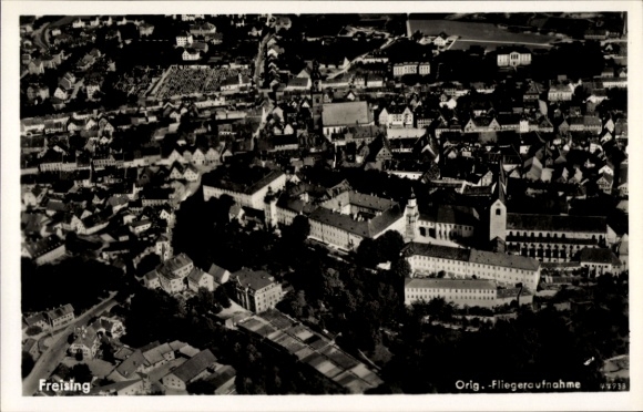 Ak Freising in Oberbayern, Innenstadt, Fliegeraufnahme