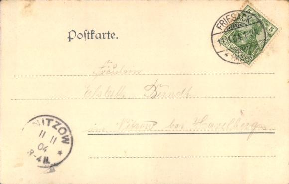 Postcard Friesack in der Mark, fountain in Hohenzollern Park