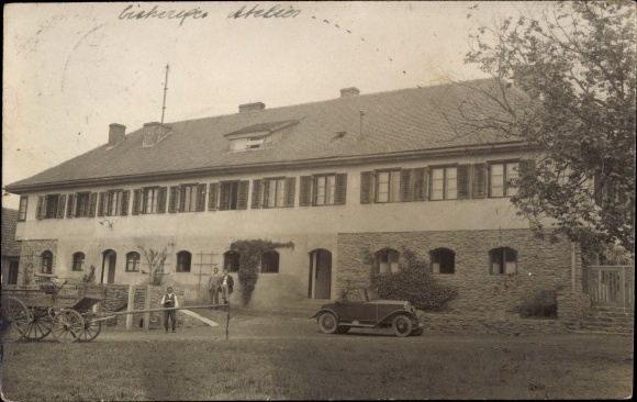 Foto Ak Bockenberg Bad Abbach an der Donau Niederbayern, Gutshaus, Atelier, Bugatti 7-Zylinder