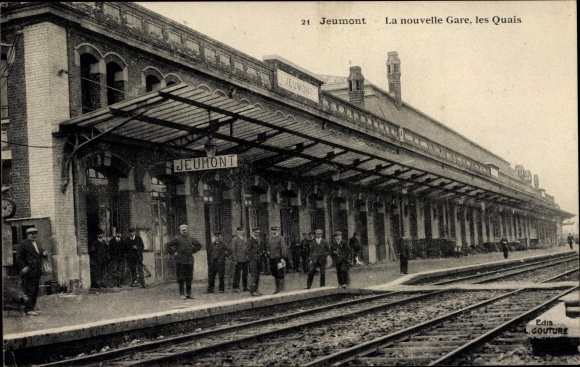 Postcard Jeumont Nord, the new station, the quays