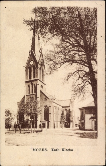 Postcard Moers am Niederrhein, view of the Catholic Church