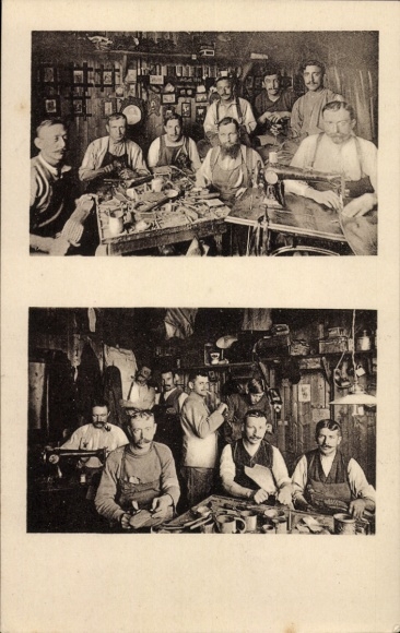 Postcard Dülmen in Münsterland Westphalia, prisoner of war camp, tailor, shoemaker