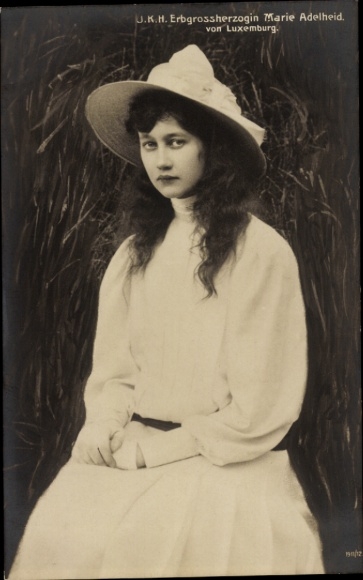 Ak Erbgroßherzogin Maria-Adelheid, Portrait, Hut