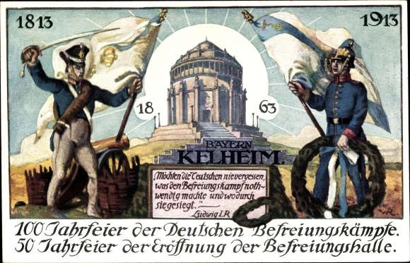 Artist PC Kelheim on the Danube Lower Bavaria, Liberation Hall, 100th anniversary of the liberation struggles