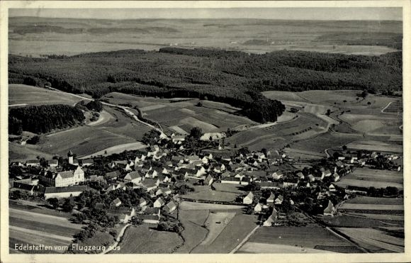 Postcard Edelstetten Neuburg an der Kammel Swabia, aerial photograph