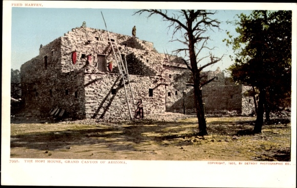 Ak Grand Canyon Arizona USA, Nationalpark, Haus der Hopi-Indianer