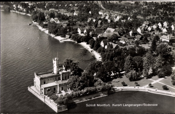 PC Langenargen in the Lake Constance district, aerial photograph, Montfort Castle, location