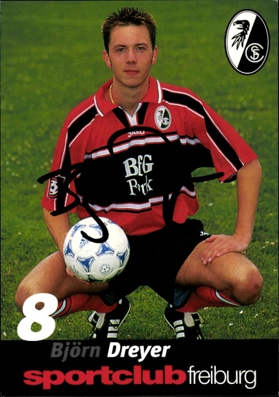 Autogrammkarte Fußballer Björn Dreyer, SC Freiburg, Autogramm