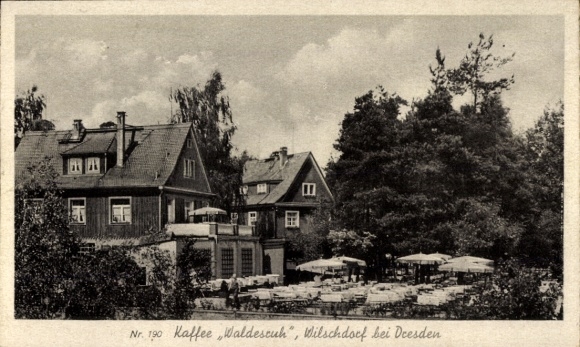 Ansichtkaart Dresden Klotzsche Wilschdorf, Kaffee Waldesruh