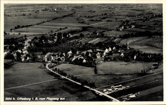 Ak Bühl in Baden Schwarzwald, Fliegeraufnahme