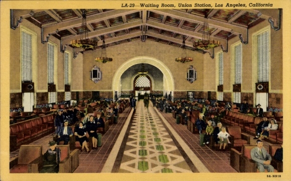 Ak Los Angeles Californië VS, Union Station, wachtkamer