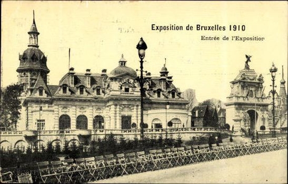 Set von 83 Ansichtskarten, Brüssel Weltausstellung 1910