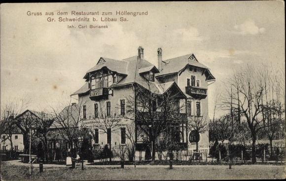 Postcard Großschweidnitz in Saxony, Restaurant zum Höllengrund