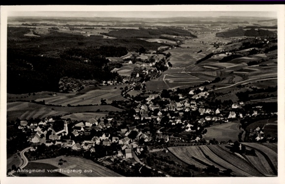 Postcard Abtsgmünd Ostalbkreis, aerial photograph