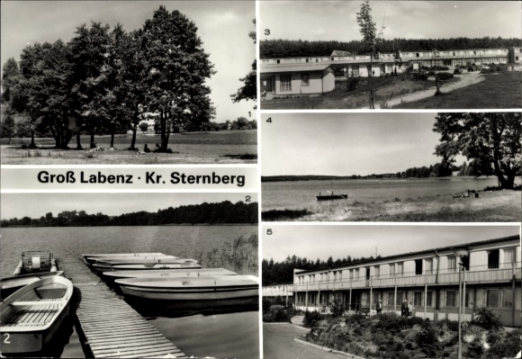 Postcard Klein Labenz Groß Labenz Warin Mecklenburg, Klein Labenzer See, FDGB holiday property Willi Schröder