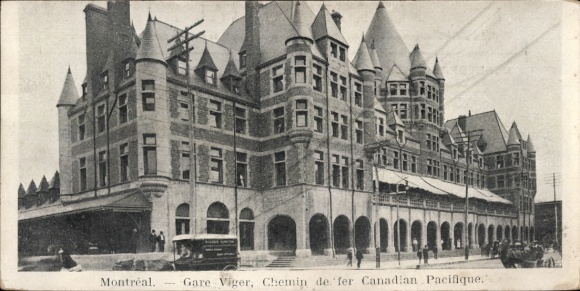 Postcard Montreal Quebec Canada, Gare Viger, Chemin de fer Canadian Pacifique, architecture
