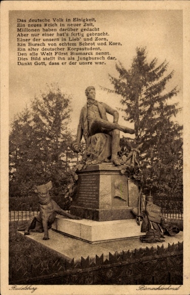 Ak Bad Kösen Naumburg an der Saale, Rudelsburg, Bismarckdenkmal