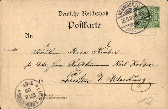 Coat of arms Postcard Ernst of Saxe Altenburg, Adelheid of Schaumburg Lippe, wedding