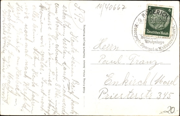 Postcard Büderich Meerbusch on the Lower Rhine, church, war memorial