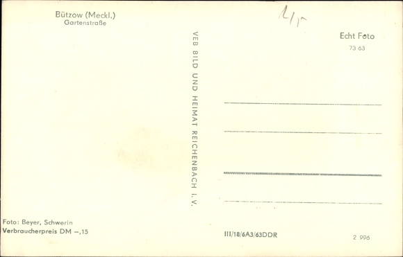 Postcard Bützow in Mecklenburg, Gartenstrasse
