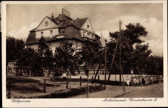Postcard Baltic resort Kölpinsee on Usedom, middle-class children&#39;s home