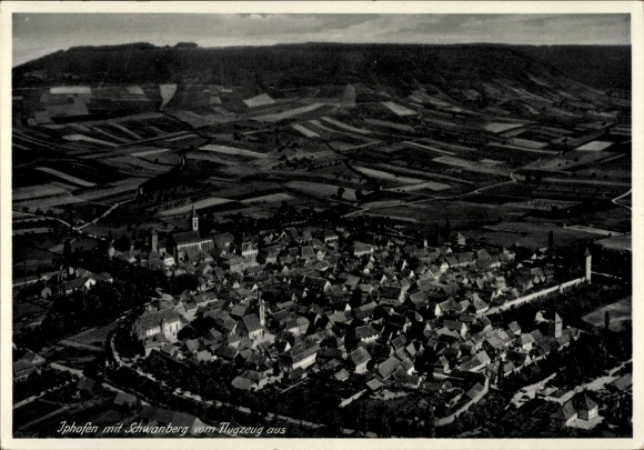 Postcard Iphofen in Lower Franconia, Schwanberg, aerial photograph