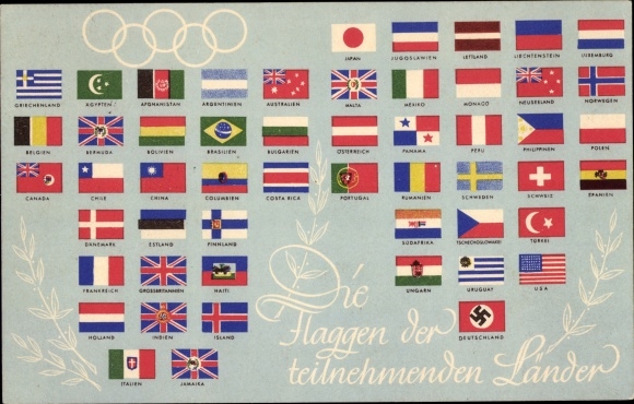 PC Olympia Berlin 1936, flags of the participating countries