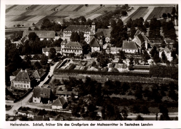 Postcard Heitersheim in the Black Forest, castle, aerial photograph