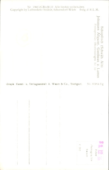 Postcard Schopfloch Lenningen Swabian Alb Württemberg, aerial photograph