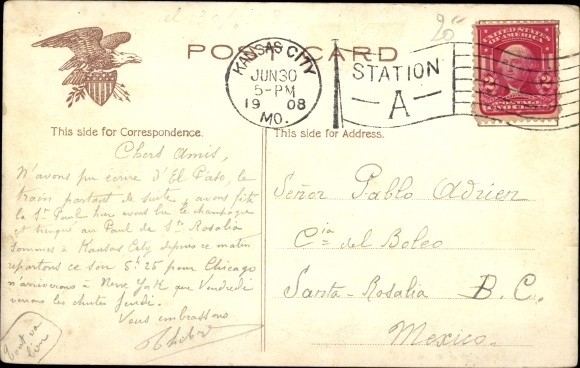 Briefkaart Kansas City Missouri de VS, Union Depot