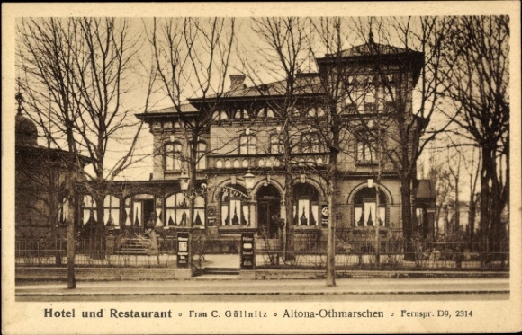 PC Hamburg Altona Othmarschen, hotel and restaurant, owner C. Güllnitz