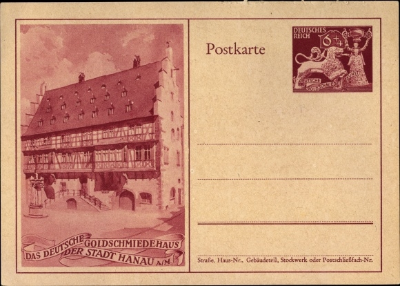 Ganzsachen Ak Hanau im Main Kinzig Kreis Hessen, Das deutsche Goldschmiedehaus der Stadt