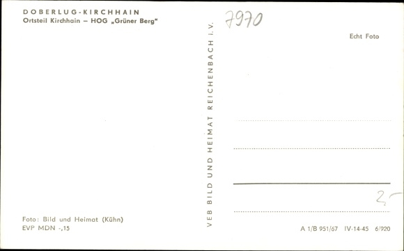 Postcard Doberlug Kirchhain in Brandenburg, HOG Grüner Berg, exterior view
