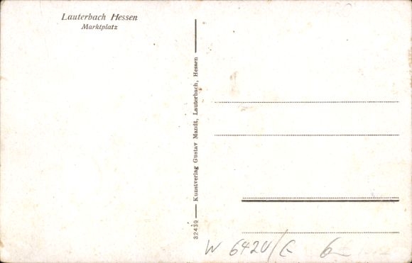 Postcard Lauterbach in Hesse, market square