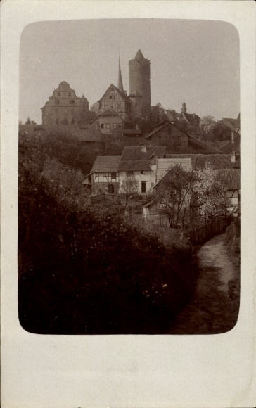 foto Ak Schlitz in Hessen, gedeeltelijk uitzicht met kasteel
