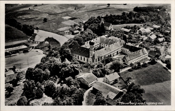 Postcard Beuerberg Eurasburg in Upper Bavaria, aerial photograph