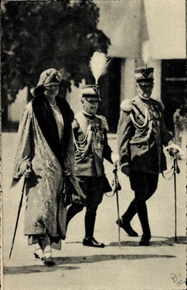 Ak Esposizione Torino 1928, Maestà e il Duca d'Aosta visitano i Padiglioni