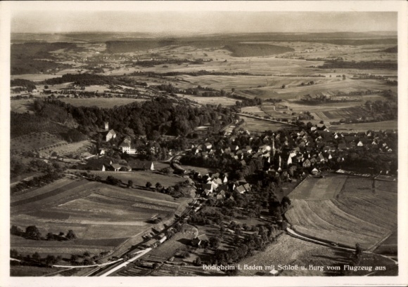 Ak Bödigheim Buchen in het Odenwald Baden, luchtfoto