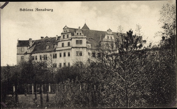 Postcard Annaburg Saxony Anhalt, view of the castle