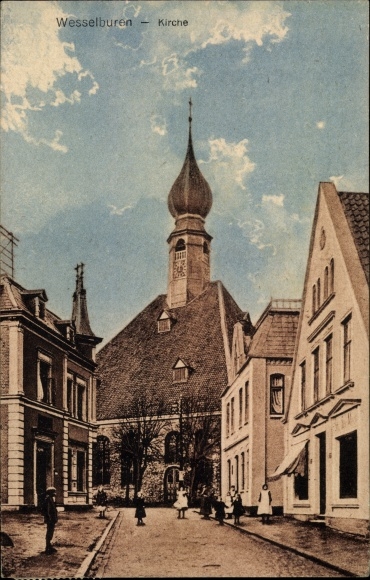 Ak Wesselburen in Dithmarschen, kerk