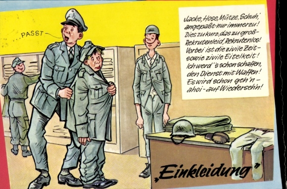 Artist PC German Bundeswehr, clothing, soldiers in the clothing room