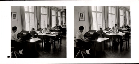 Stereo spatial image The NS model companies 1937-38 No. 166, Bayerische Gemeindebank Munich
