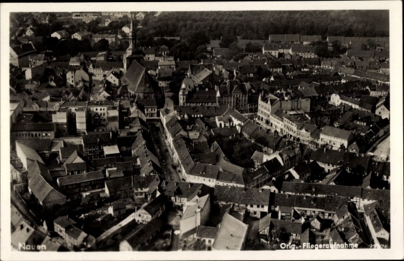 Ak Nauen im Havelland, Blick auf den Ort, Fliegeraufnahme