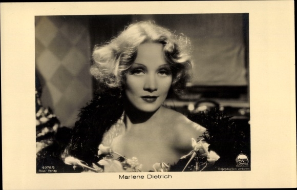 Postcard actress Marlene Dietrich, portrait, Ross Verlag 6378/2