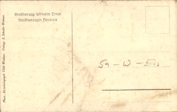 Ak Groothertog Wilhelm Ernst van Saksen Weimar Eisenach, Groothertogin Feodora