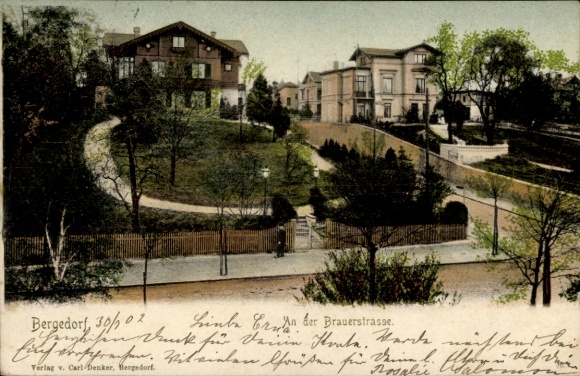 Postcard Hamburg Bergedorf, section on Brauerstraße