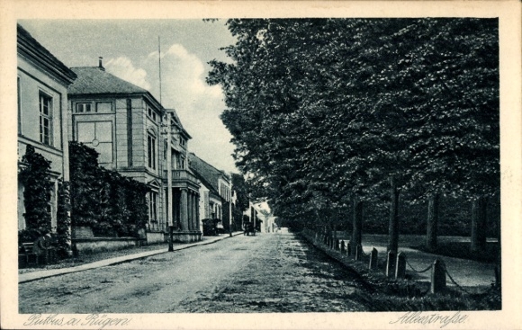 Postcard Putbus on the island of Rügen, Alleestraße